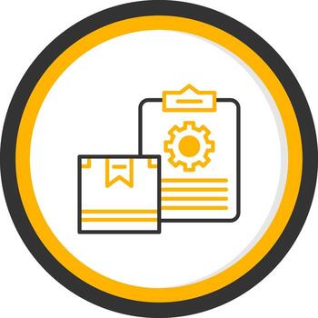 Digital Inventory Management System Line Two Color Circle vector