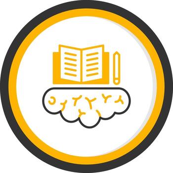 Active Daily Learning Line Two Color Circle vector