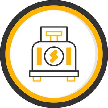 Rotating Flywheel Mechanism Line Two Color Circle vector