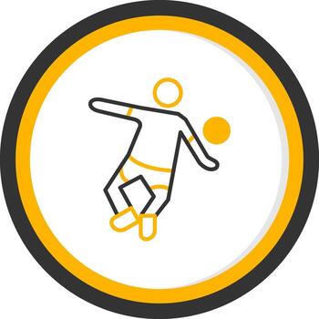 Dynamic Handball Movement Line Two Color Circle vector