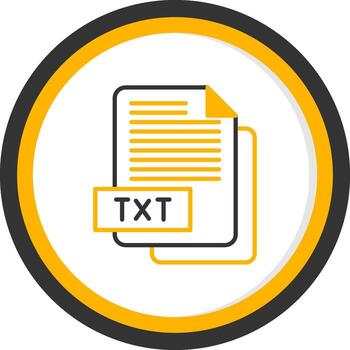 Plain TXT File Line Two Color Circle vector