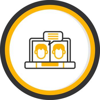 programado trabajo entrevista línea dos color circulo vector