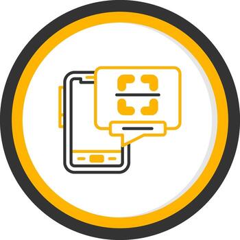 QR Code Mobile Scanner Line Two Color Circle vector