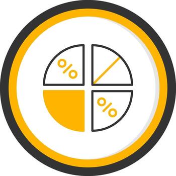 plano tarta gráfico línea dos color circulo vector