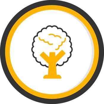 ancho haya árbol línea dos color circulo vector