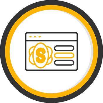 Semantic Web Technology Line Two Color Circle vector