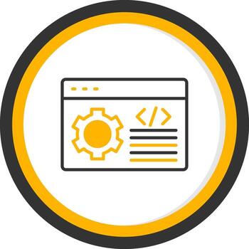 software programa desarrollo línea dos color circulo vector