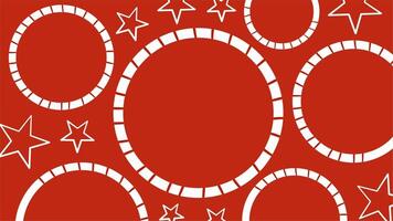 rosso sfondo con astratto bianca cerchio e stella modelli video