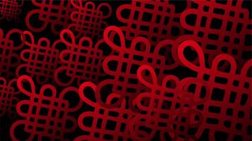 Red interwoven loop pattern creating abstract cultural motif video