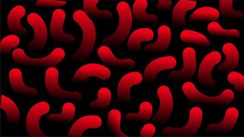 abstrato vermelho feijão gostar formas padronizar em Preto fundo video