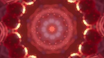 rosso caleidoscopio con astratto forme e modelli per meditazione e rilassamento. ciclo continuo video