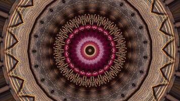 vistoso naranja verde caleidoscopio efecto, dinámica psicodélico modelo resumen fondo, lazo video