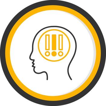 obsesionante pensamiento modelo línea dos color circulo vector