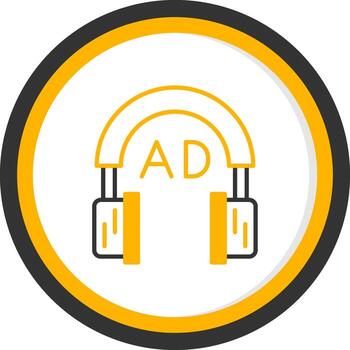 Audio Description Feature Line Two Color Circle vector
