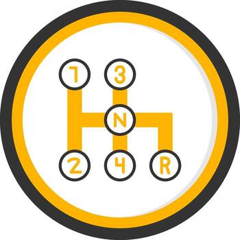 Manual Gear Transmission Line Two Color Circle vector