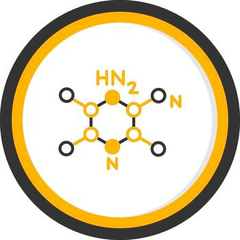 Cytosine DNA Base Line Two Color Circle vector