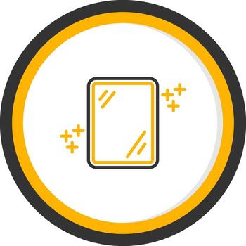 reflexión en espejo línea dos color circulo vector