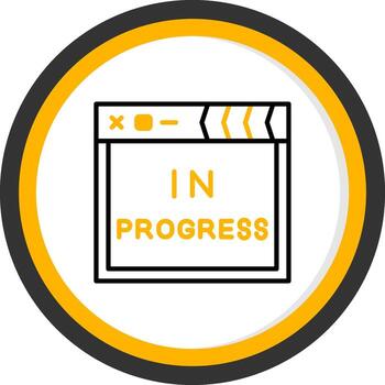 trabajo en Progreso actualizar línea dos color circulo vector