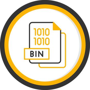 binario compartimiento archivo línea dos color circulo vector