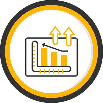 Analytical Bar Graph Line Two Color Circle vector