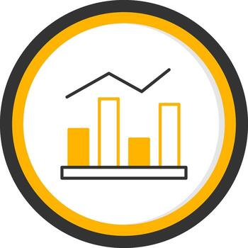estadístico gráfico gráficos línea dos color circulo vector