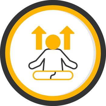 Dynamic Yoga Pose Line Two Color Circle vector