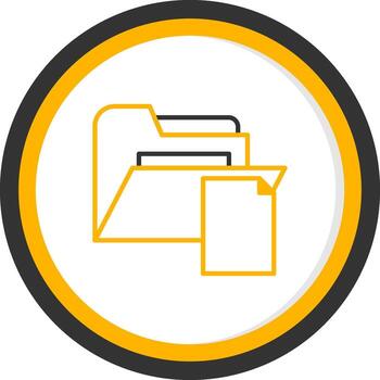 vacío archivos carpeta línea dos color circulo vector