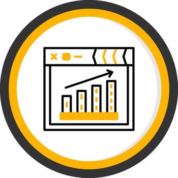 Project Progress Status Line Two Color Circle vector