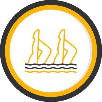 Synchronized Swimming Routine Line Two Color Circle vector