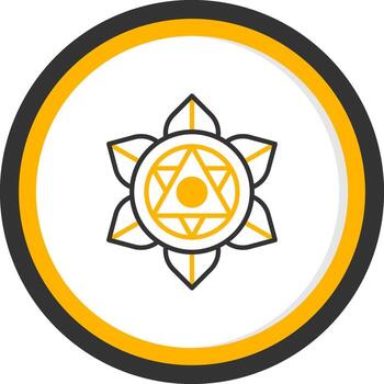 Solar Plexus Chakra Line Two Color Circle vector