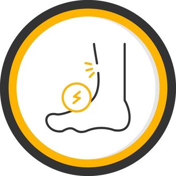 Shin Bone Ache Line Two Color Circle vector