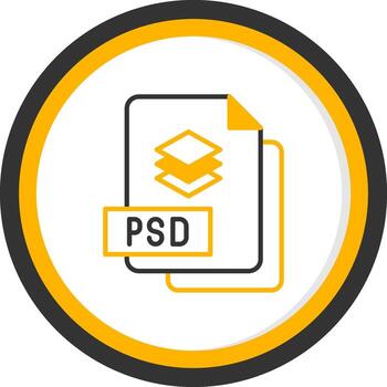 Photoshop archivo línea dos color circulo vector