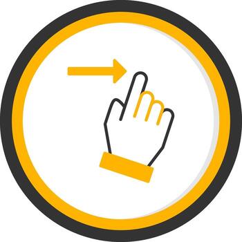 Swipe Right Motion Line Two Color Circle vector