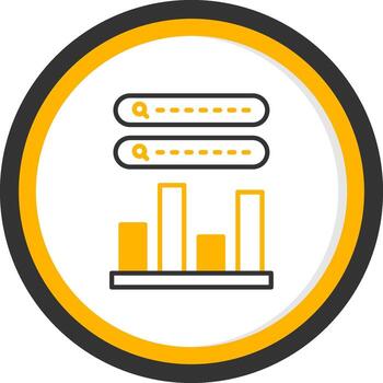 Simple Bar Icon Line Two Color Circle vector