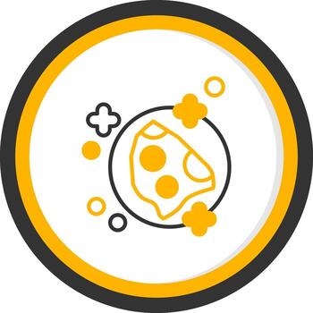 Iron Core Meteorite Line Two Color Circle vector