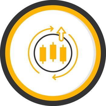 Refresh Market Cycle Line Two Color Circle vector