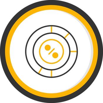 3D Donut Chart Line Two Color Circle vector