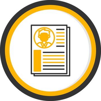 Employee Profile Data Line Two Color Circle vector