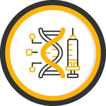 Genetic Modification Technique Line Two Color Circle vector