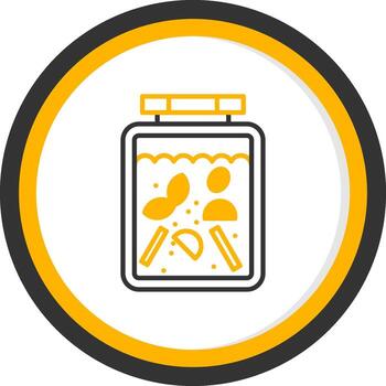 Red Curry Paste Line Two Color Circle vector