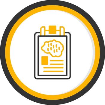 Neurology Brain Science Line Two Color Circle vector