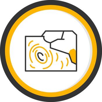 Ocean Swirl Current Pattern Line Two Color Circle vector