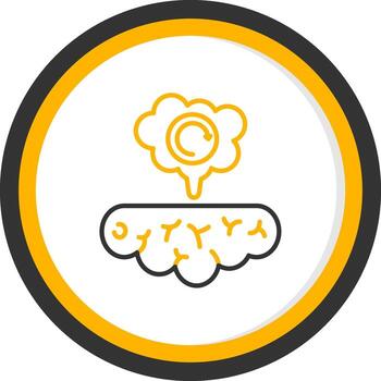 Brain Loading Symbol Line Two Color Circle vector