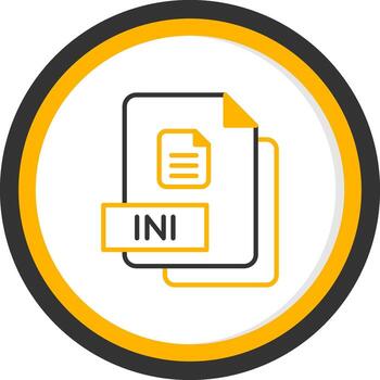 Configuration INI File Line Two Color Circle vector