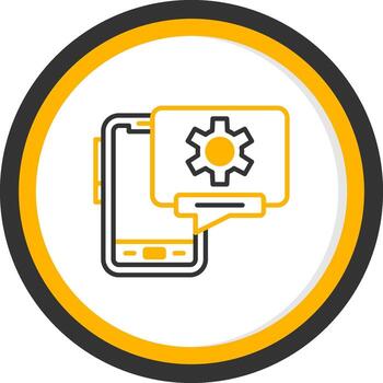 Mobile System Configuration Line Two Color Circle vector