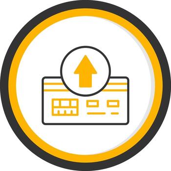 Front Side Of Card Line Two Color Circle vector