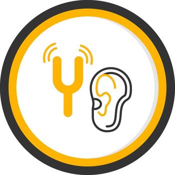 Auditory Sensory Signals Line Two Color Circle vector