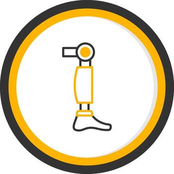 robótico biónico pierna línea dos color circulo vector