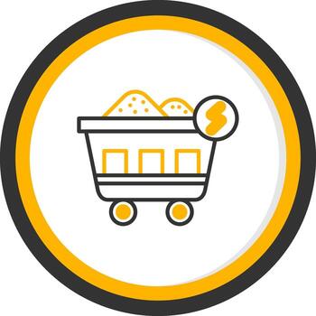 carbón establecido energía línea dos color circulo vector