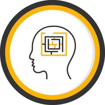 Confusing Maze Path Line Two Color Circle vector